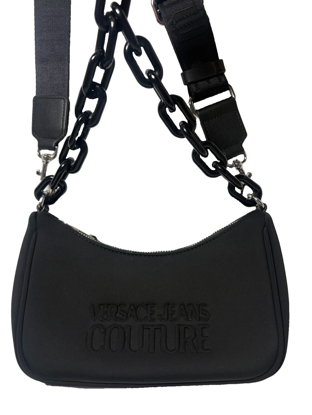 Versace Jeans Couture Black Logo Shoulder Bag Crossbody Chain NWOT